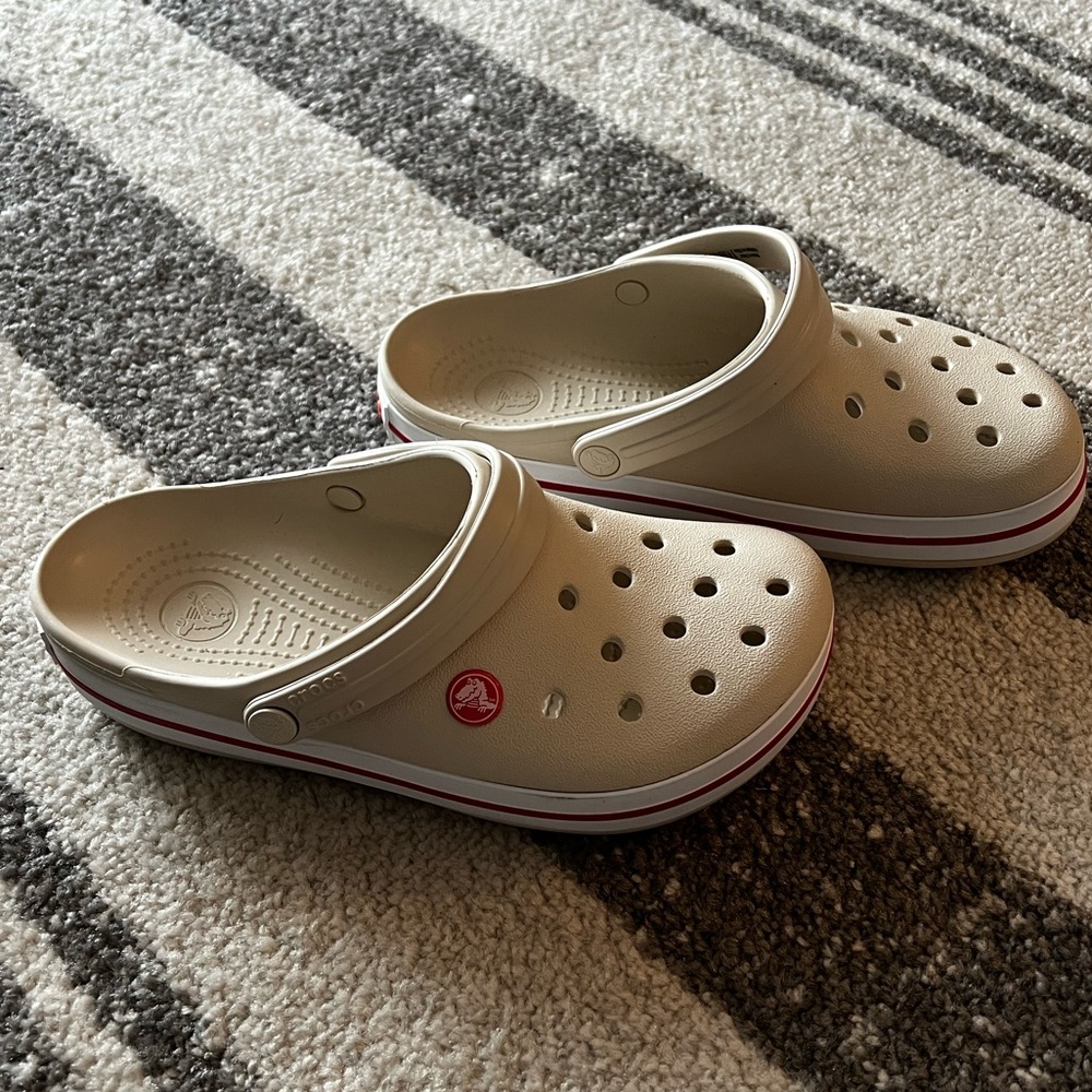 Crocs khaki and salmon. New without tags.